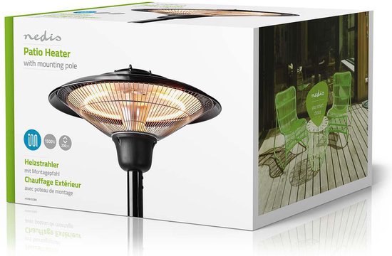 Nedis Patio Verwarmer - 1500 W - 1 Warmte Stand - Omvalpreventie - IP34 - Zwart - afbeelding 12