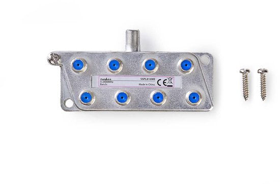 Nedis Satellietsplitter - 5 - 2400 MHz - 18.5 dB - Aantal ingangen: 1 - Outputs: 8 - Impedantie: 75 Ohm - Zink - Zilver - afbeelding 3
