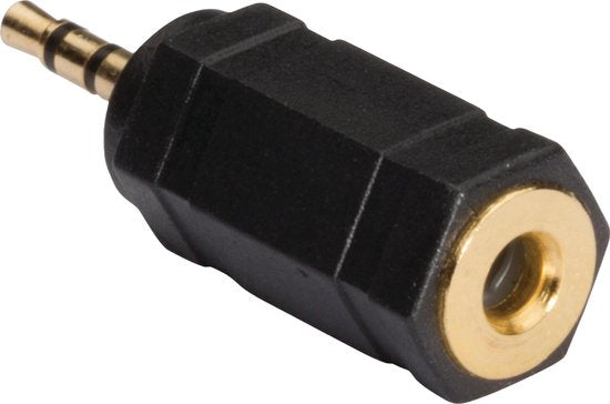 2.5 mm audio adapter 2.5 mm male - 3.5 mm female 1 pc grey - afbeelding 2