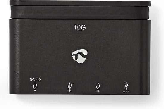 Nedis USB Multi-Port Adapter - USB 3.2 Gen 2 - USB-C Male - 2x USB-A / 2x USB-C - Rond - Vernikkeld - Zwart - Doos - afbeelding 4