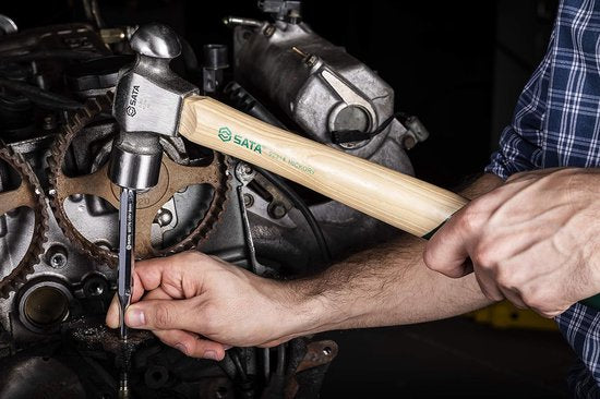 Slotenhamer, voorhamer, stalen hamer en ingenieur hamer, Engelse vorm met Hickory houten steel 910 g - afbeelding 4