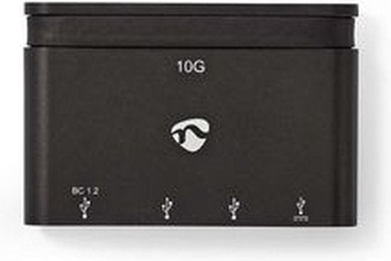 Nedis USB Multi-Port Adapter - USB 3.2 Gen 2 - USB-C Male - 2x USB-A / 2x USB-C - Rond - Vernikkeld - Zwart - Doos - afbeelding 9