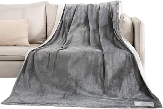 Elektrische Deken - Met Afstandsbediening - Beddeken - Fleece - 180 x 130 cm - 4 Temperatuurstanden - Zilver Grijs - afbeelding 1