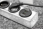 Stekkerdoos 3-Wegs 2 m Wit - Frans / 2x USB - afbeelding 3