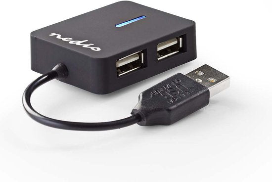 Nedis USB-Hub - USB-A Male - 4x USB A Female - 4-Poorts poort(en) - USB 2.0 - USB Gevoed - afbeelding 2