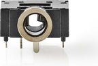 Nedis 3,5 mm Audioconnector - Gehoekt - Female - Vernikkeld - Solderen - Polyvinylchloride (PVC) - Zwart - 25 Stuks - Polybag - afbeelding 1