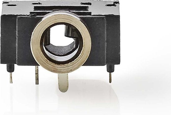 Nedis 3,5 mm Audioconnector - Gehoekt - Female - Vernikkeld - Solderen - Polyvinylchloride (PVC) - Zwart - 25 Stuks - Polybag - afbeelding 1