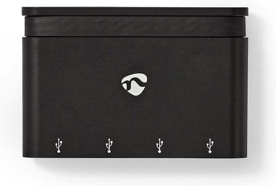 Nedis USB Multi-Port Adapter - USB 3.2 Gen 1 - USB-C Male - 4x USB-A - Rond - Vernikkeld - Zwart - Window Box met Euro Lock - afbeelding 5