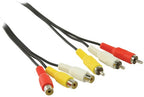 Composite Video Cable | 3x RCA Male - 3x RCA Female | m | Black - afbeelding 6