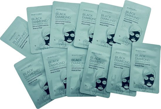 BeautyPro Gezichtsmasker Black Peel van Geactiveerde Houtskool 12 stuks a 7 gr - afbeelding 2