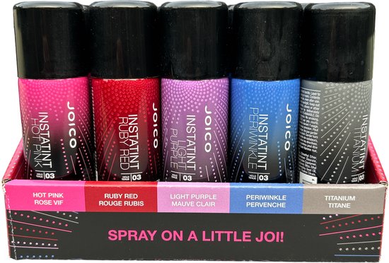 Joico InstaTint Temporary Color Shimmer Spray Promo Display 5x6x50ml = 30 STUKS IN VERKOOPDISPLAY - afbeelding 1