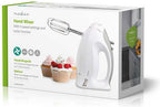 Nedis Handmixer - 200 W - 5-Snelheden - Turbo-functie - 2 Deeghaken / 2 Kloppers - Grijs / Wit - afbeelding 4