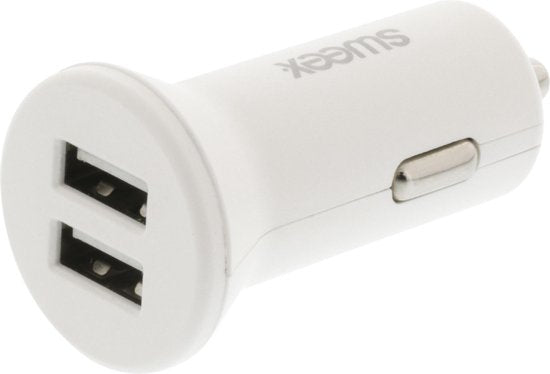 Sweex CH-012WH Autolader 2-uitgangen 4.8 A 2x Usb Wit - afbeelding 1