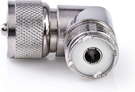 Nedis Satelliet- en Antenne-Adapter - PL259 Male - PL259 Female - Vernikkeld - 75 Ohm - 90° Gehoekt - Metaal - Zilver - 10 Stuks - Polybag - afbeelding 2