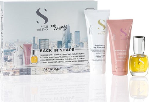 Cadeauset My Minis Back In Shape: shampoo 75 ml + masker 50 ml + olie tegen gespleten haarpunten 15 ml (ALFAPARF MILANO, Care) - afbeelding 1