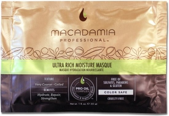 Herstellend Haar Masker Macadamia Ultra Rich Moisture (30 ml) - afbeelding 3