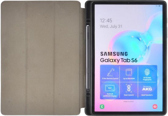 Nedis Tablet Folio Case - Galaxy Tab S6 10.5" 2019 (T860/T865) - Ingebouwde potloodhouder - Grijs / Zwart - Polycarbonate / TPU - afbeelding 2