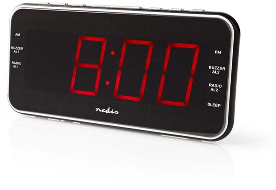 Nedis Wekkerradio - Digitale Wekker - AM / FM - Snoozefunctie - Slaaptimer - 2 Alarmen - Zwart - afbeelding 10