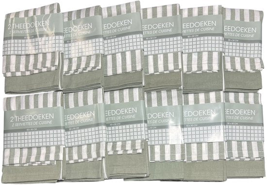 24 x Theedoek 50 cm x 50 cm Grijs 100 % Katoen - afbeelding 1