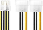 Nedis Interne Voedingskabel - EPS 8-Pins Male - 2x Molex Male - Verguld - 0.15 m - Rond - PVC - Geel / Zwart - Envelop - afbeelding 1