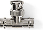 Nedis BNC-Adapter - BNC Male - 2x BNC Female - Vernikkeld - 50 Ohm - T-Splitter - Metaal - Zilver - 10 Stuks - Polybag - afbeelding 1