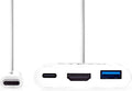 Nedis USB Multi-Port Adapter - USB 3.2 Gen 1 - USB-C Male - HDMI Output / USB-A Female / USB-C Female - 5 Gbps - 0.20 m - Rond - Vernikkeld - PVC - Wit - Doos - afbeelding 1