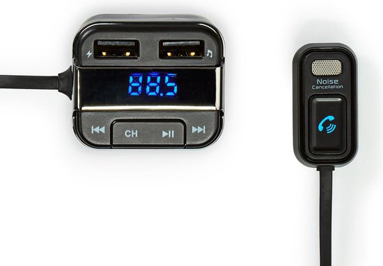 Nedis FM-Audiotransmitter voor Auto - Gefixeerd - Handsfree bellen - 0.8 " - LED-Scherm - Bluetooth - 5.0 V DC / 1.0 A / 5.0 V DC / 2.4 A - Google Assistant / Siri - Grijs / Zwart - afbeelding 9
