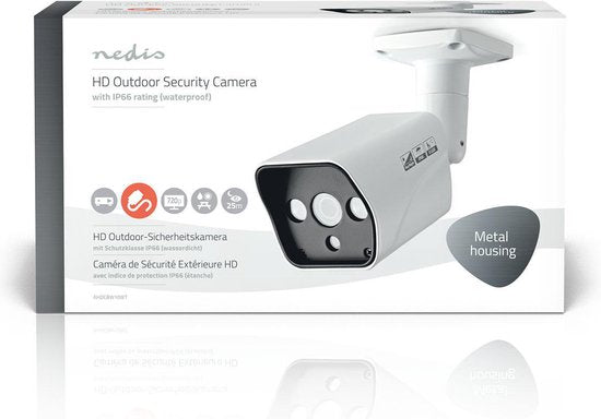 Nedis CCTV-Beveiligingscamera - HD 720p - Nachtzicht: 20 m - Netvoeding - 1/4" CMOS - Kijkhoek: 63 ° - Lens: 3.6 mm - ABS - Wit / Zwart - afbeelding 8
