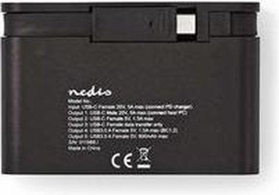 Nedis Computer Hub  USB-C™  2x USB-C™ / 2x USB 3.0 (5 G)  Power Delivery: 100 W  Zwart - afbeelding 5