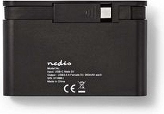 Nedis USB Multi-Port Adapter - USB 3.1 - USB-C Male - RJ45 Female / 3x USB-A - Rond - Vernikkeld - Zwart - Window Box met Euro Lock - afbeelding 7