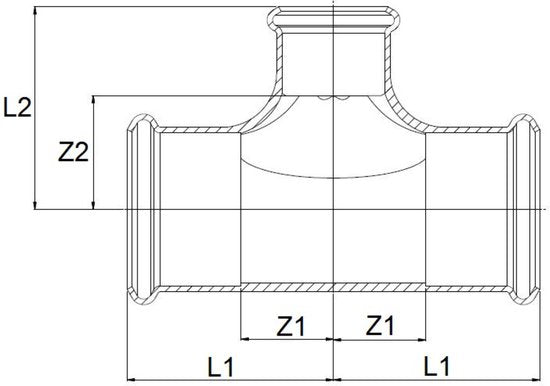 Raccorderie Metalliche Steelpres 392028015 Reduceer T-Stuk 28x15x28 - 1 stuks - afbeelding 3