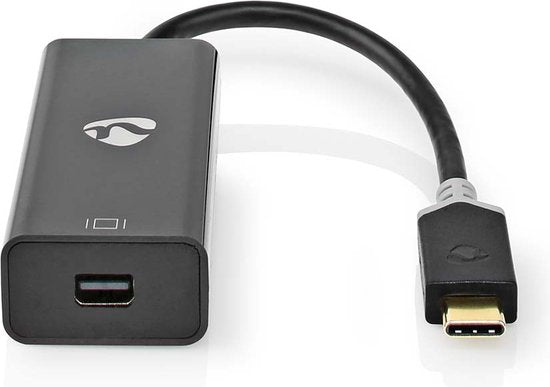 Nedis USB-C Adapter - USB 3.2 Gen 1 - USB-C Male - Mini DisplayPort Female - 0.20 m - Rond - Verguld - PVC - Antraciet - Doos - afbeelding 1