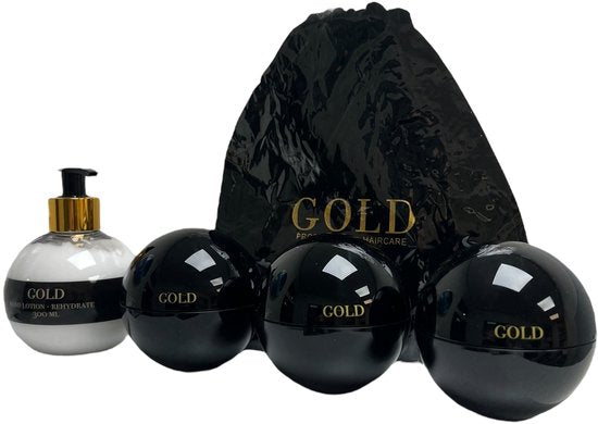 3x Gold Haircare Fiber Wax + Hand Lotion met Opbergtasje - afbeelding 3