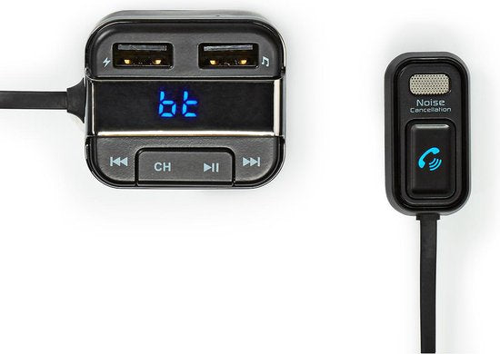 Nedis FM-Audiotransmitter voor Auto - Gefixeerd - Handsfree bellen - 0.8 " - LED-Scherm - Bluetooth - 5.0 V DC / 1.0 A / 5.0 V DC / 2.4 A - Google Assistant / Siri - Grijs / Zwart - afbeelding 10