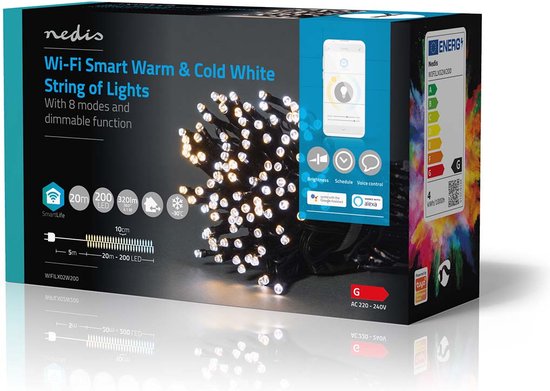 Nedis SmartLife Decoratieve LED - Koord - Wi-Fi - Warm tot Koel Wit - LED's - m - Android™ / IOS - afbeelding 5