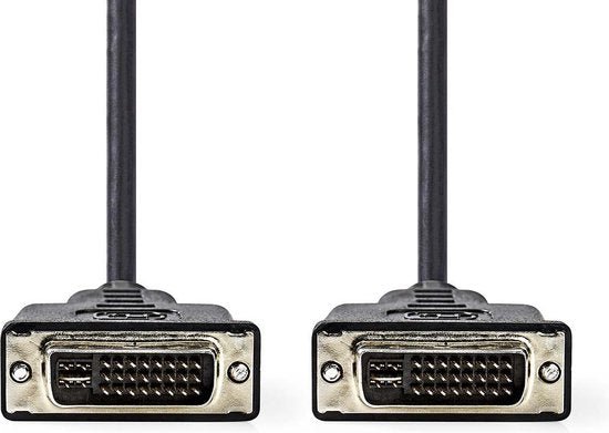 Nedis DVI-Kabel - DVI-I 24+5-Pin Male - DVI-I 24+5-Pin Male - 2560x1600 - Vernikkeld - 2.00 m - Recht - PVC - Zwart - Envelop - afbeelding 1