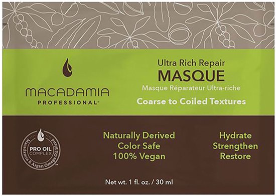Herstellend Haar Masker Macadamia Ultra Rich Moisture (30 ml) - afbeelding 1