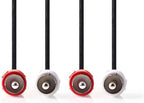 Nedis Stereo-Audiokabel - 2x RCA Male - 2x RCA Male - Vernikkeld - m - Rond - Zwart - afbeelding 7