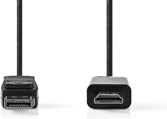 Nedis DisplayPort-Kabel - DisplayPort Male - HDMI Connector - 4K@30Hz - Vernikkeld - 2.00 m - Rond - PVC - Zwart - Doos - afbeelding 2
