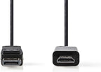 Nedis DisplayPort-Kabel - DisplayPort Male - HDMI Connector - 4K@30Hz - Vernikkeld - 2.00 m - Rond - PVC - Zwart - Doos - afbeelding 2