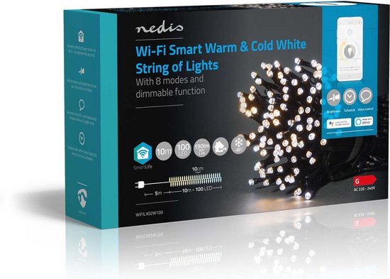 Nedis SmartLife Decoratieve LED - Koord - Wi-Fi - Warm tot Koel Wit - LED's - m - Android™ / IOS - afbeelding 25