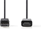 Nedis DisplayPort-Kabel - DisplayPort Male - HDMI Connector - 1080p - Vernikkeld - 3.00 m - Rond - PVC - Zwart - Envelop - afbeelding 5