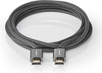 Nedis High Speed ​​HDMI-Kabel met Ethernet - HDMI Connector - HDMI Connector - 4K@60Hz - ARC - 18 Gbps - 0.50 m - Rond - Katoen - Grijs / Gun Metal Grijs - Cover Window Box - afbeelding 4