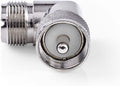 Nedis Satelliet- en Antenne-Adapter - PL259 Male - PL259 Female - Vernikkeld - 75 Ohm - 90° Gehoekt - Metaal - Zilver - 10 Stuks - Polybag - afbeelding 1