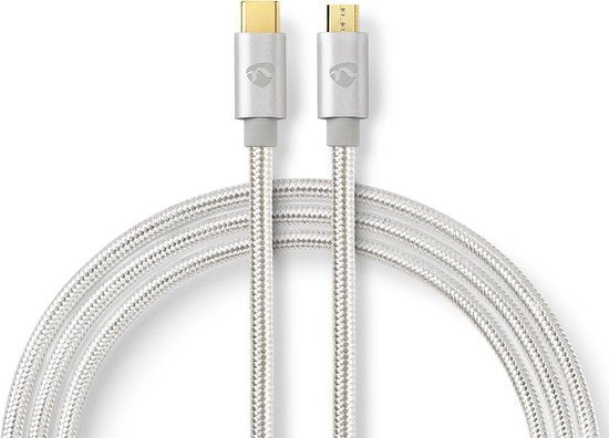 Nedis USB-Kabel - USB 2.0 - USB-C Male - USB Micro-B Male - 10 W - 480 Mbps - Verguld - 3.00 m - Rond - Gevlochten / Nylon - Aluminium - Cover Window Box - afbeelding 10