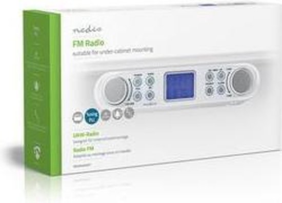 Nedis Keukenradio - Kastontwerp - FM - Netvoeding - Digitaal - 1.5 W - 2 " - Zwart-Blauw Scherm - Wekker - Wit / Zilver - afbeelding 16