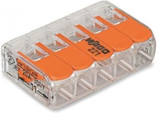 Wago 221-415 klemmenblok 1P Oranje, Transparant (25 stuks) - afbeelding 9