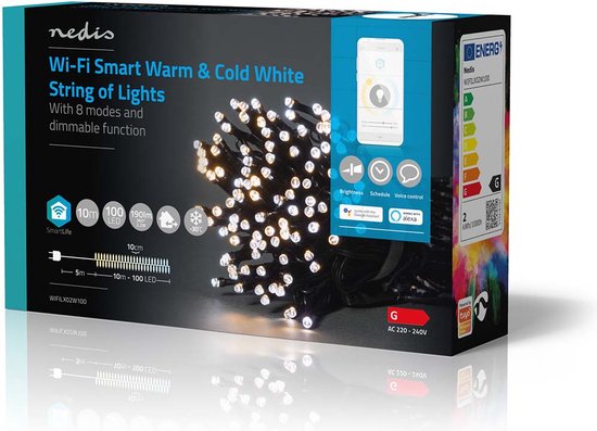 Nedis SmartLife Decoratieve LED - Koord - Wi-Fi - Warm tot Koel Wit - LED's - m - Android™ / IOS - afbeelding 16