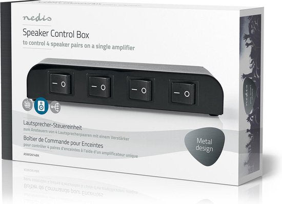 Nedis Speaker Control Box - 4-Poorts poort(en) - Terminal Schroeven - Luidspreker Impedantie: 4-16 Ohm - Maximale Belasting per Kanaal: 200 W - Aluminium - Zwart - afbeelding 7