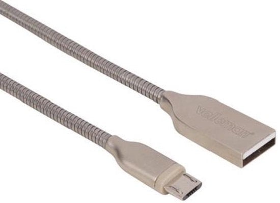 Velleman Usb-kabel 2.0 Staal 1 Meter Zilver - afbeelding 1